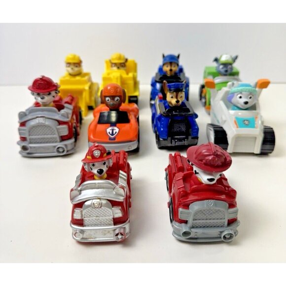 Paw Patrol Rescue Road Racers Vehicles Cars Lot Of 10 - Picture 1 of 13